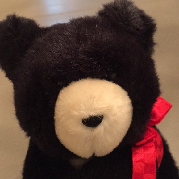 Hallmark Teddy Bear by HEARTLINE 1990 7” Black - Picture 2 of 8
